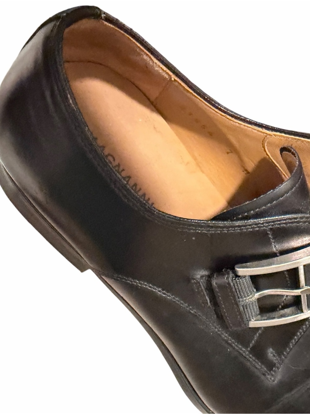 MAGNANNI ✘ Black Double Monk Strap Cap Toe Dress Shoes 7 Leather Spain - Picture 5 of 14